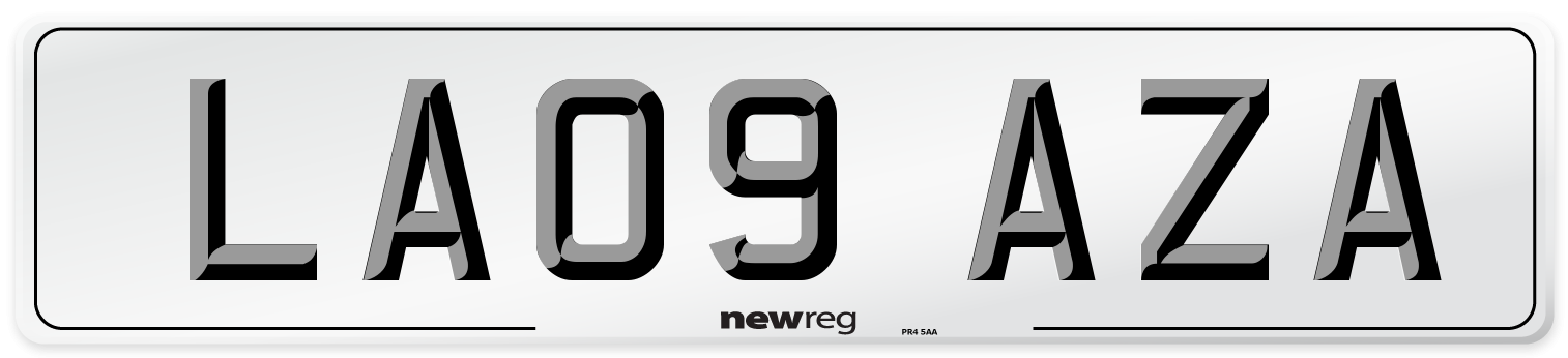LA09 AZA Number Plate from New Reg